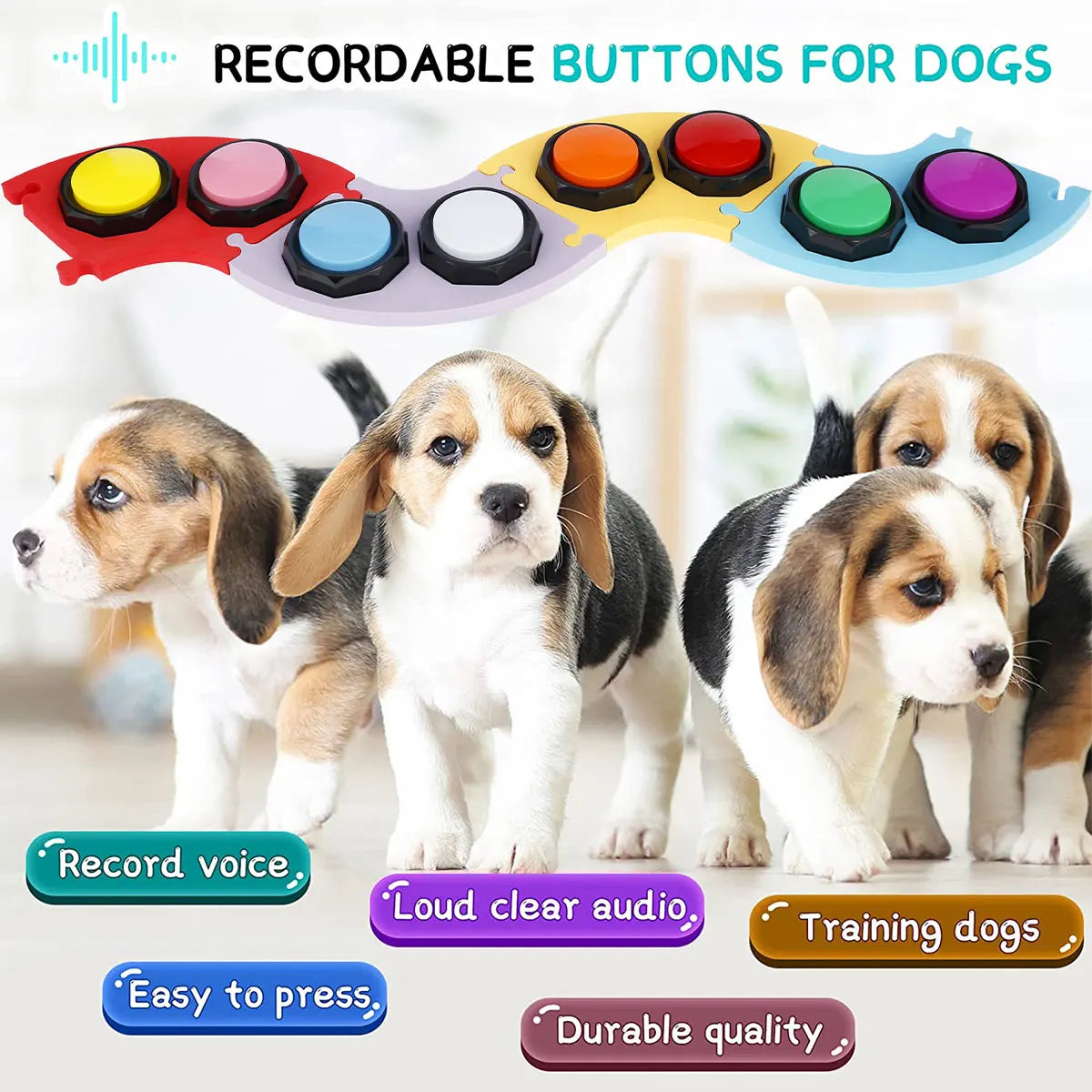 8Pcs Voice Recording Buttons for Communication Training