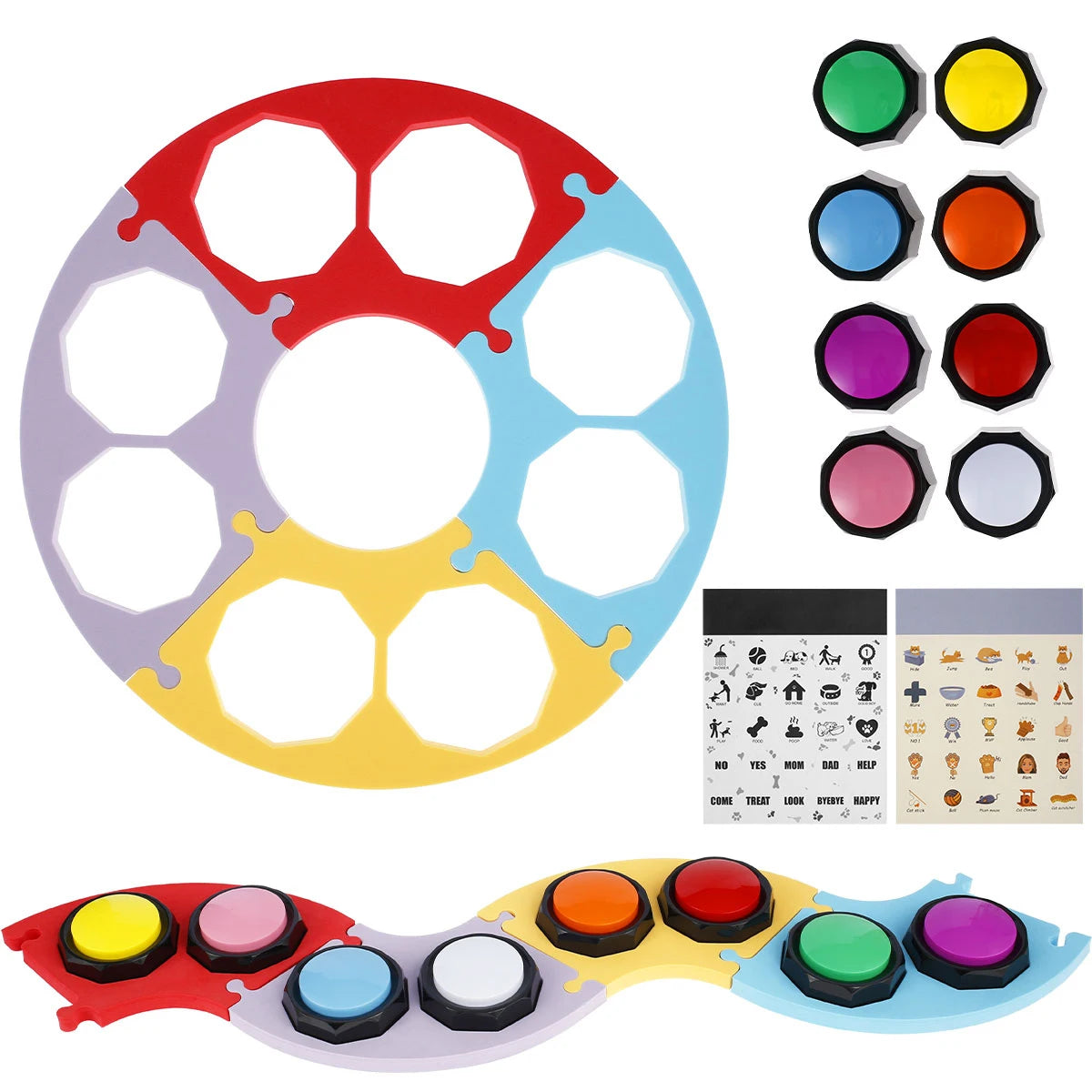 8Pcs Voice Recording Buttons for Communication Training