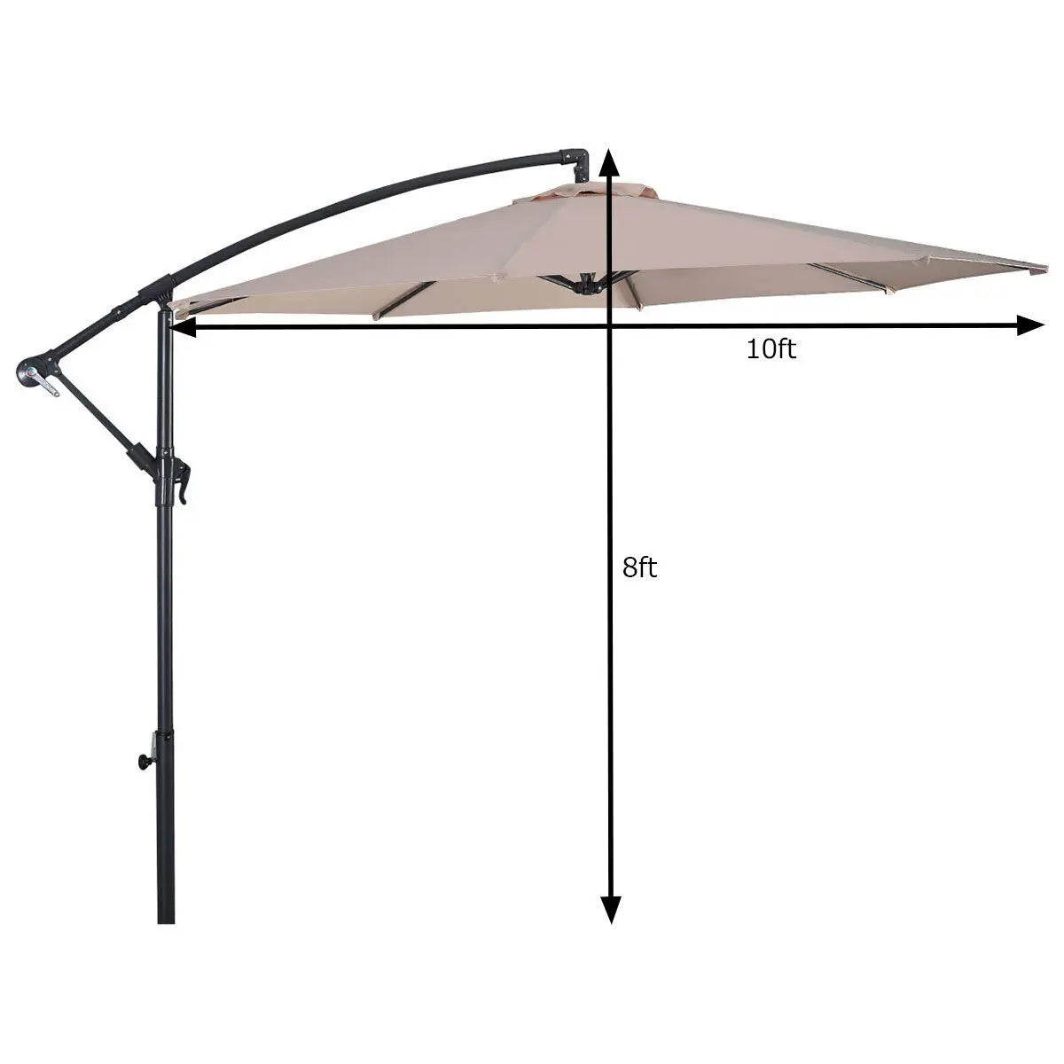 Giantex 10' Hanging Umbrella Patio Sun Shade