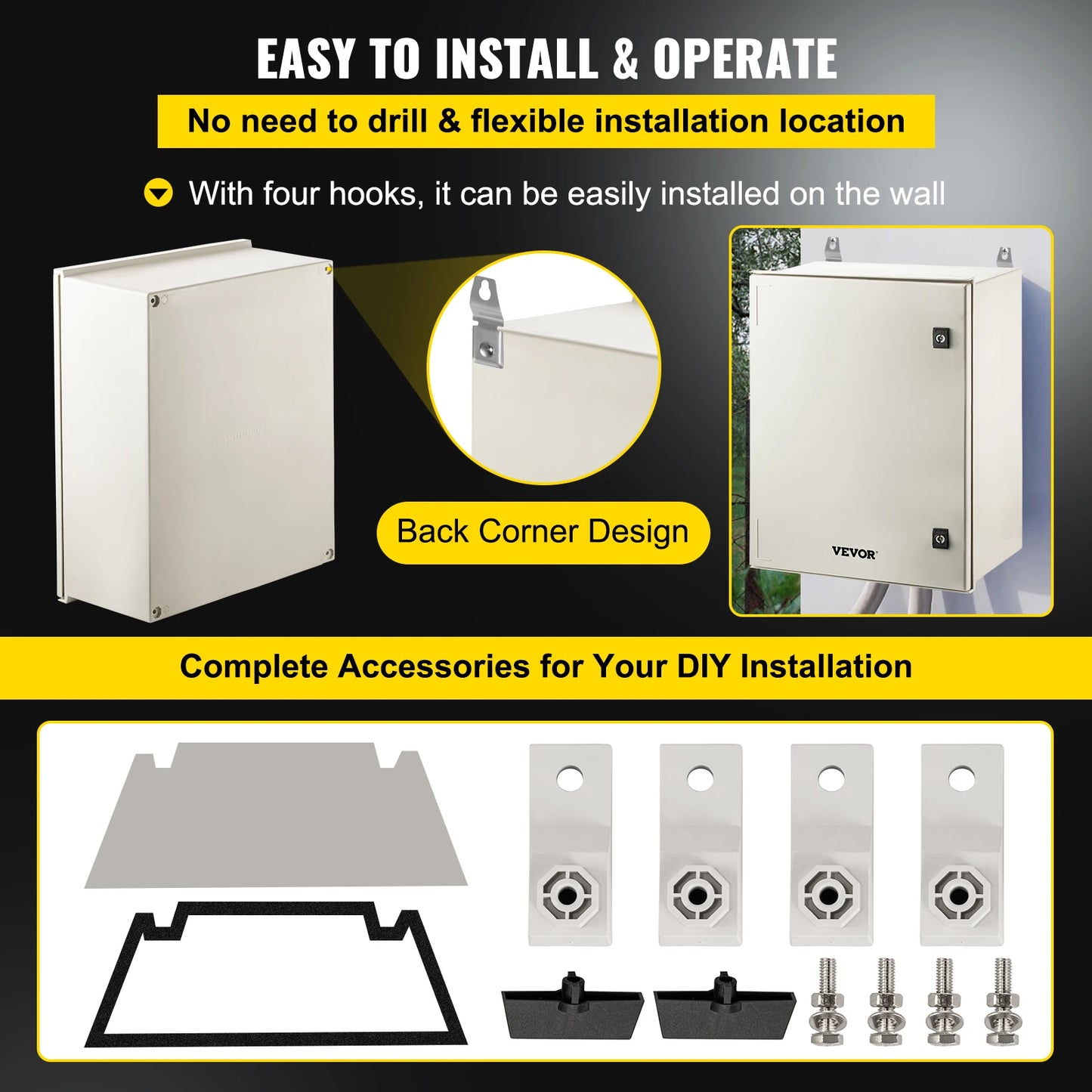 Fiberglass Reinforced Polyester Electrical Enclosure Box W/ Keys
