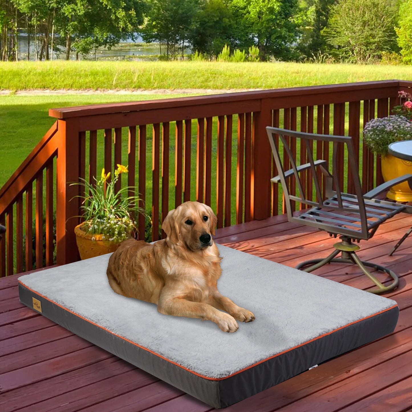 Large Orthopedic Dog Bed Kennel Memory Foam Waterproof with Washable Cover