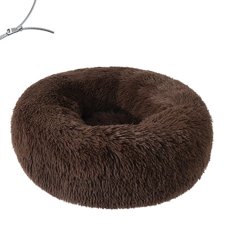 Round Plush Dog Bed for Dogs or Cats