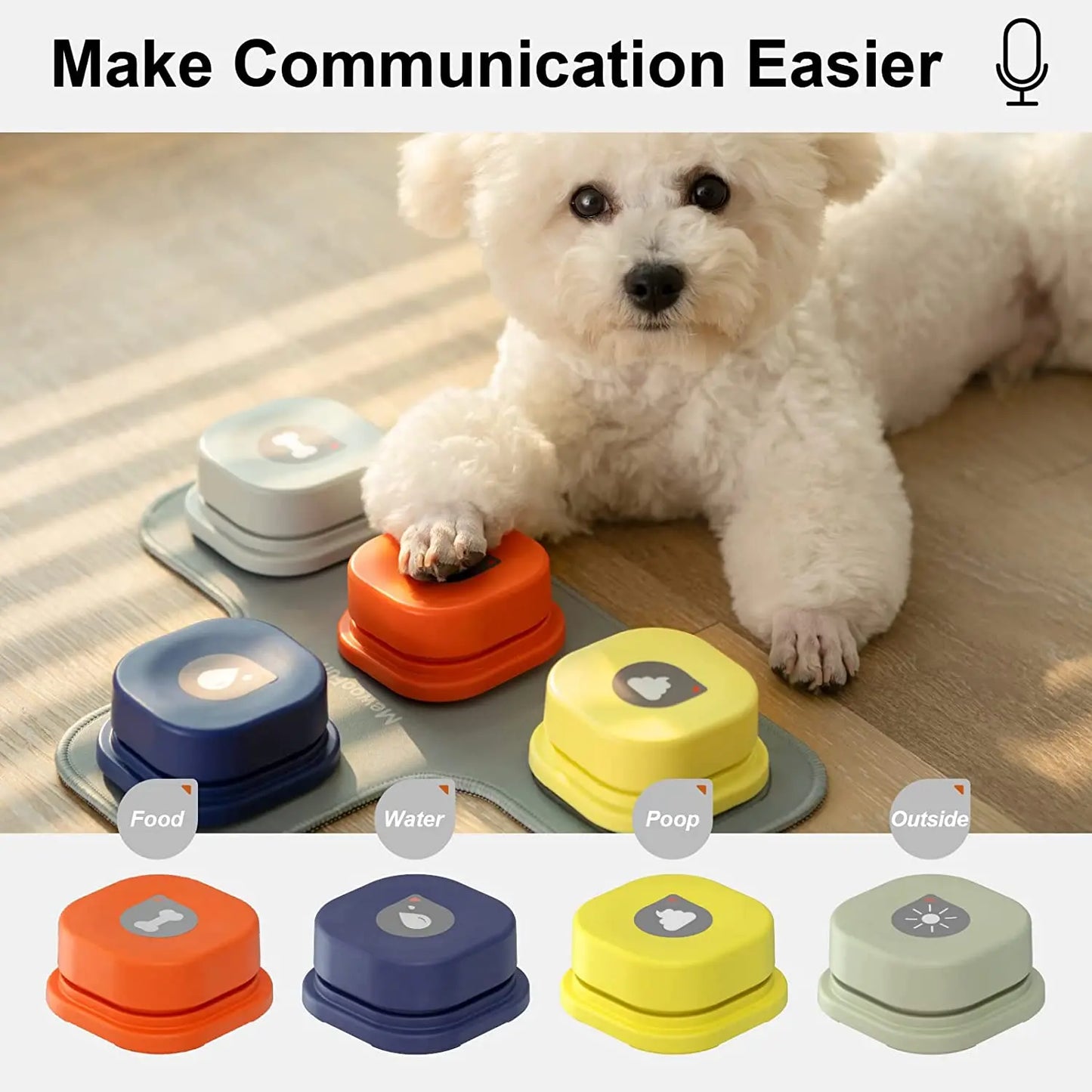 Dog Button Vocal Training Interactive Toy Bell Ringer