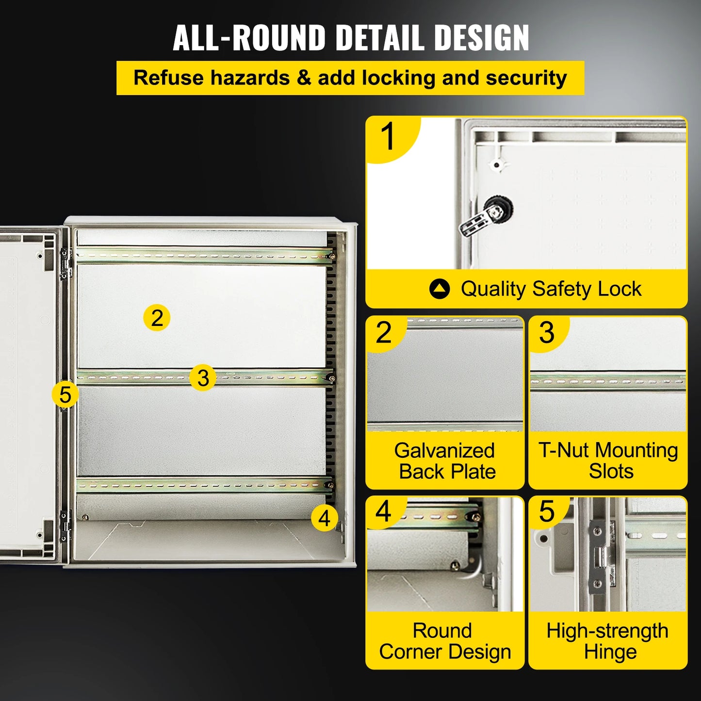 Fiberglass Reinforced Polyester Electrical Enclosure Box W/ Keys